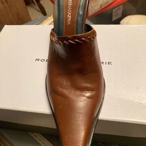 Like new leather BCBG mules.